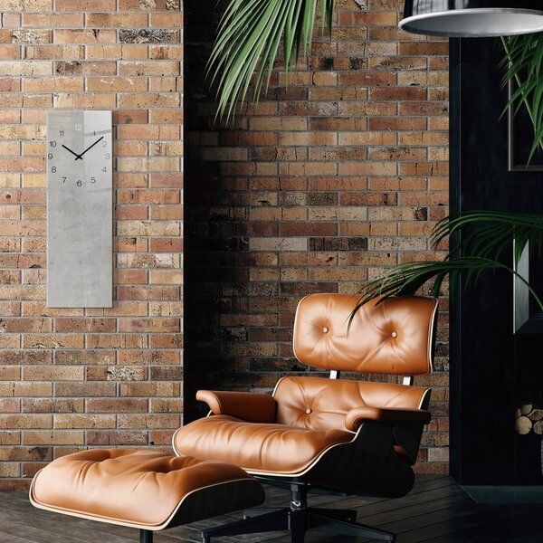 Stenska ura Styler Glassclock Concrete, 20 x 60 cm