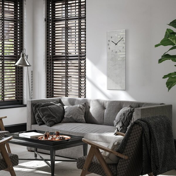 Stenska ura Styler Glassclock Concrete, 20 x 60 cm