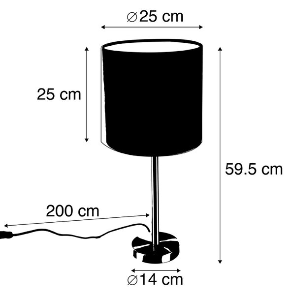 Namizna svetilka jeklena z zeleno senco 25 cm - Simplo