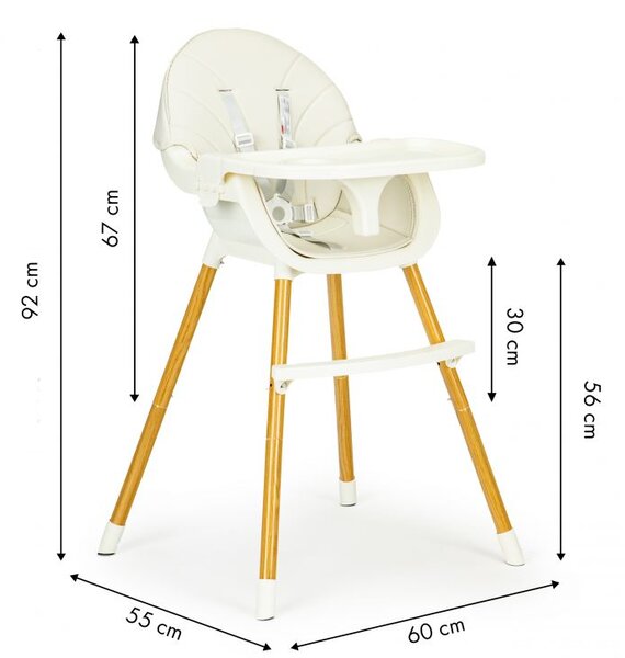 Baby Beige 2v1 stol za hranjenje