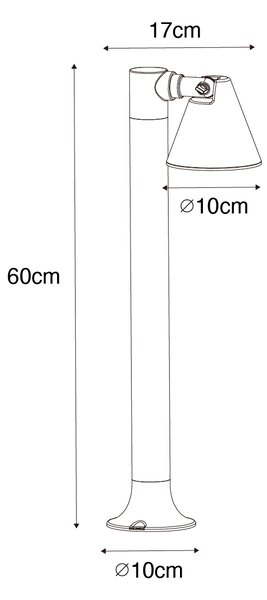 Moderen zunanji steber rjasto rjav 60 cm IP44 nastavljiv - Ciara