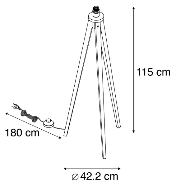 Stojalo za podeželsko talno svetilko iz lesa - Tripod Classic