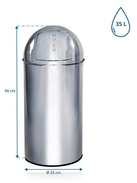 MID.YOU Koš Za Smeti Push, 35 L, Videz Kroma