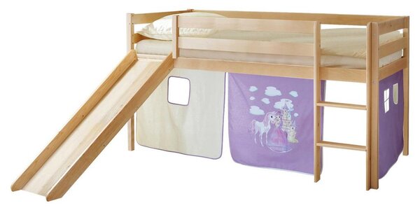 Livetastic Igralna Postelja Manuel, 90x200, Lila, Tobogan