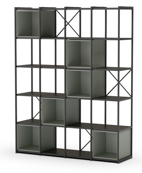Zeleno-črn regal 140x179 cm Anya – Marckeric