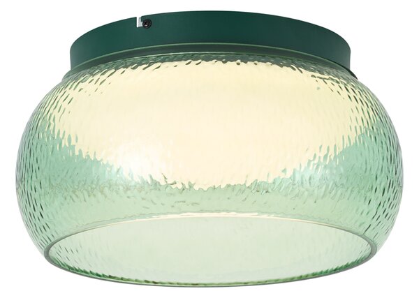 Art Deco Stropna Svetilka Zelena s Steklom Vklj. LED 3-stopenjsko Zatemnilna - Thimble