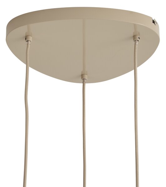 Macaron Retro 6-Light Pendant Lamp with Taupe Metal Shades