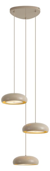 Macaron Retro 6-Light Pendant Lamp with Taupe Metal Shades