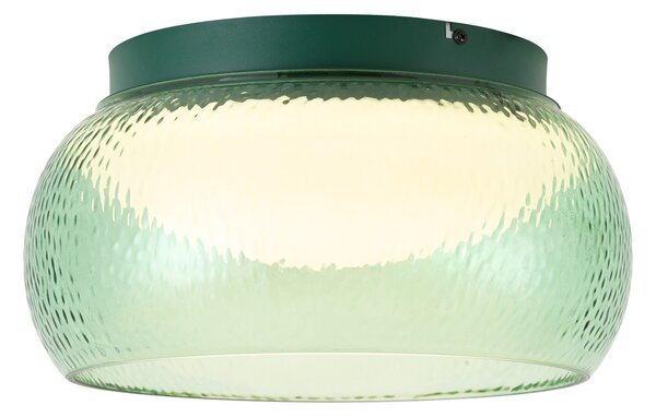 Art Deco Stropna Svetilka Zelena s Steklom Vklj. LED 3-stopenjsko Zatemnilna - Thimble