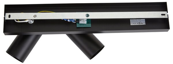 Moderni stropni reflektor črne barve 2-lučni nastavljiv - Renna