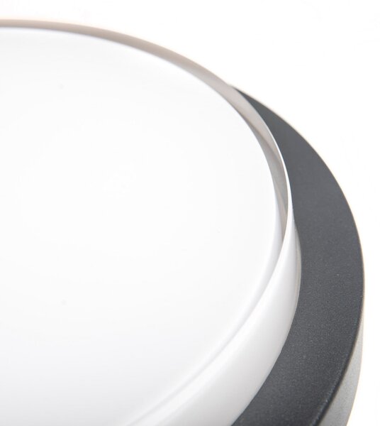 CMD LED-stenna svetilka 9160, brez senzorja, Ø 26 cm, CCT, IP54, Črna, Kopalnica, Aluminij, Sodobni