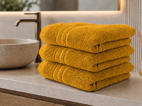 Brisača CLASSIC COLOR 70 x 140 cm gorčična, 100% bombaž