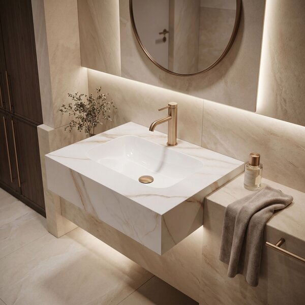 Stenski umivalnik Rea Aresa Grey Gold 60