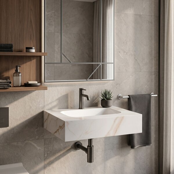 Stenski umivalnik Rea Aresa Grey Gold 60