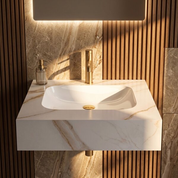Stenski umivalnik Rea Aresa Grey Gold 60