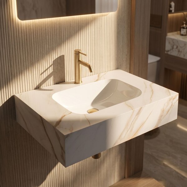 Stenski umivalnik Rea Aresa Grey Gold 70