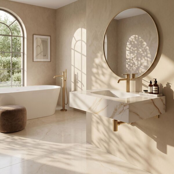 Stenski umivalnik Rea Aresa Grey Gold 70