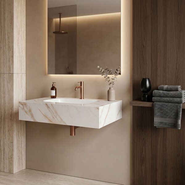 Stenski umivalnik Rea Aresa Grey Gold 70