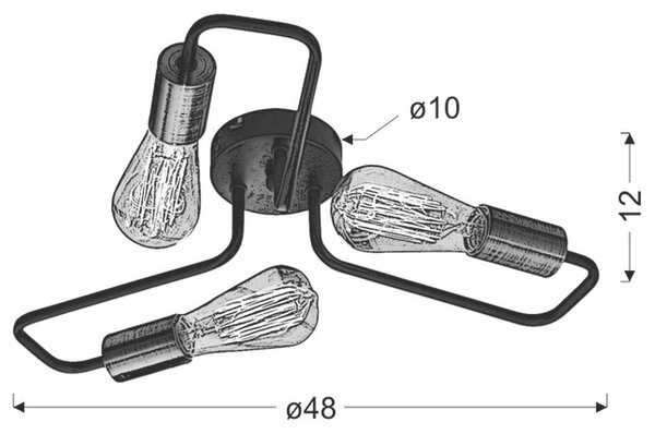 STROPNA SVETILKA 48/48/12 cm