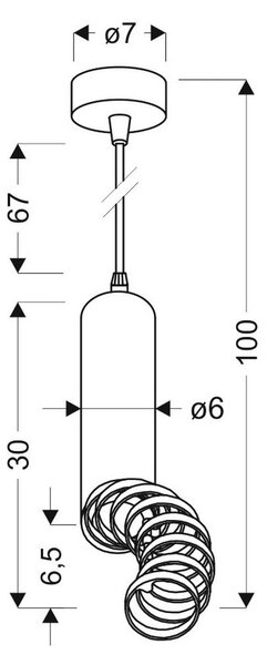 VISEČA SVETILKA 6/6/100 cm 50 W GU10