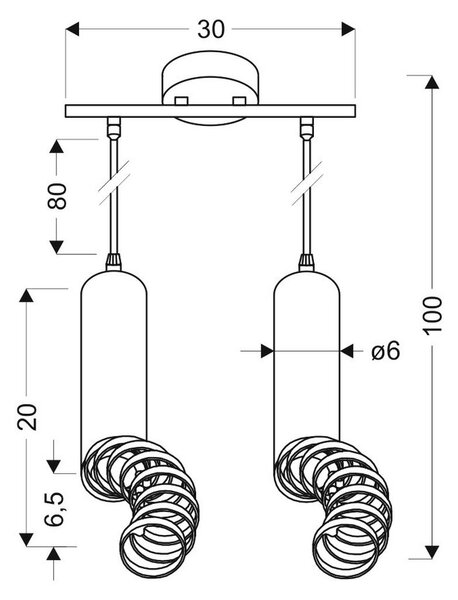 VISEČA SVETILKA ¸1/1/1 cm 50 W GU10