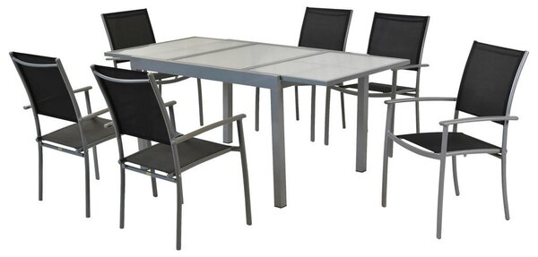 VRTNI SET aluminij srebrne barve srebrne barve, črna
