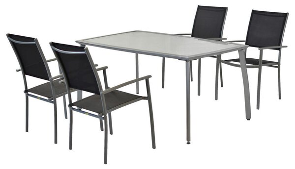 VRTNI SET aluminij srebrne barve črna, srebrne barve