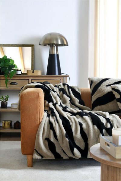ODEJA COZY 130/160 cm črna, rjavosiva
