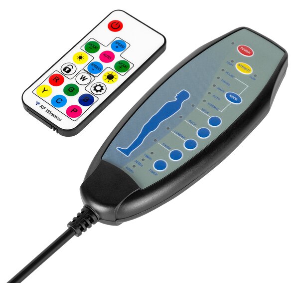 Nastavljiv 7 točkovni masažni oblazinjen LED RGB igralni računalniški stol z oporo za noge