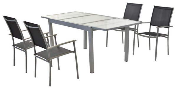 VRTNI SET aluminij srebrne barve črna, srebrne barve