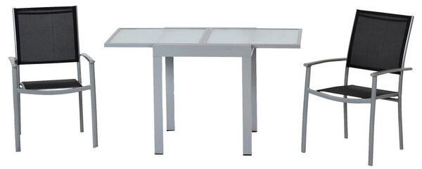 VRTNI SET aluminij srebrne barve črna, srebrne barve