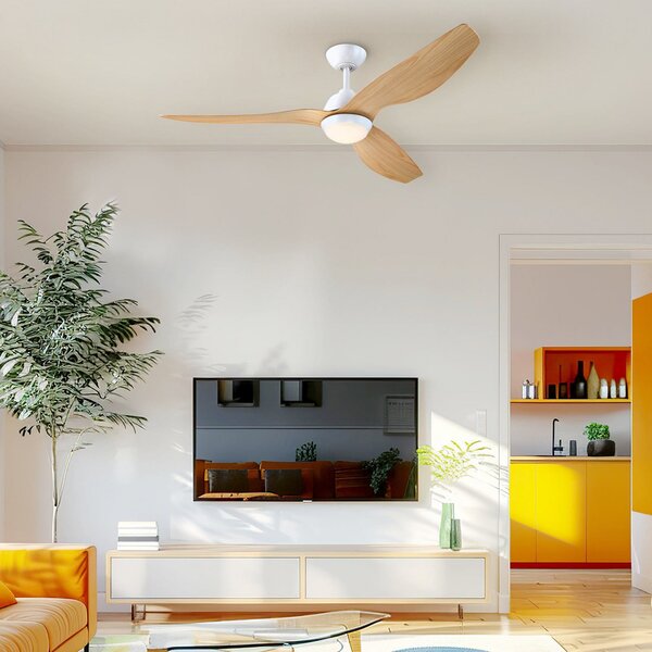 Westinghouse LED stropni ventilator 7316140, DC, tih, 132 cm, zatemnjen, Les, Dnevna soba / jedilnica, Plastika, Sodobni