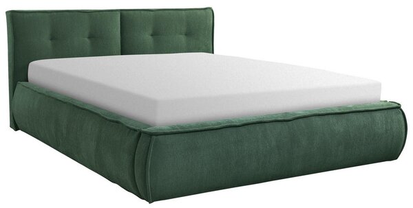 OBLAZINJENA POSTELJA 180 cm x 200 cm , les, tekstil, leseni material zelena
