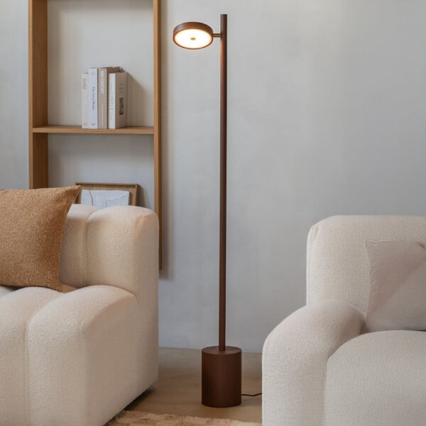 Good & Mojo GOOD MOJO LED-stoječa svetilka Okinawa, 1-flg. rjava, 146 cm, les, zatemnjen, Rjava / rjasta, Dnevna soba / jedilnica, Les, Sodobni