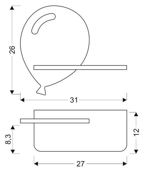 STENSKA SVETILKA Ballon 200 lm 4000 K