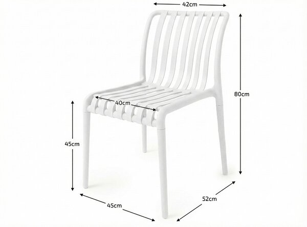 Zahradní set TREGO ISLAND - 2 židle a kulatý stůl ø 60 cm, bílá