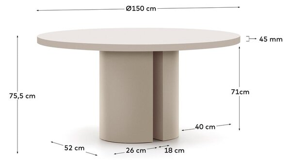 Jedilna miza ø 150 cm Nealy – Kave Home