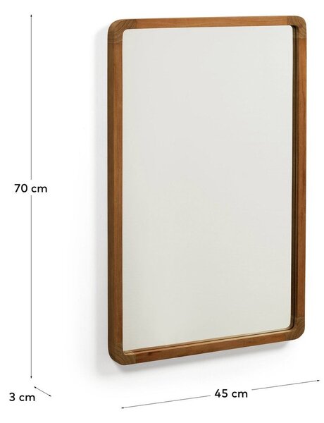 Stensko ogledalo z lesenim okvirjem 45x70 cm Shamel – Kave Home