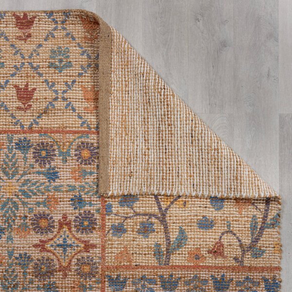 Ročno tkan tekač iz mešanice jute v naravni barvi 60x230 cm Taylor Patchwork – Flair Rugs