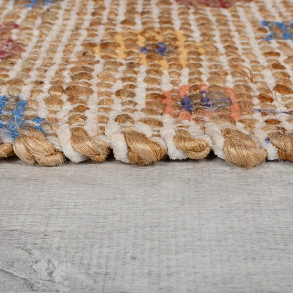 Ročno tkan tekač iz mešanice jute v naravni barvi 60x230 cm Taylor Patchwork – Flair Rugs