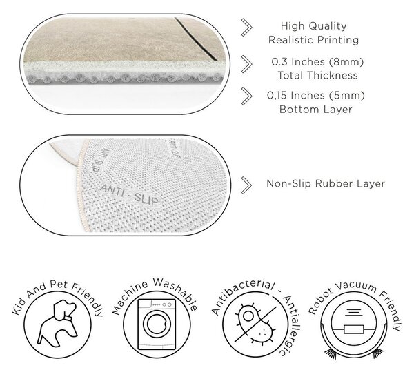 Bež pralna okrogla preproga ø 120 cm Simple Lines – Mila Home