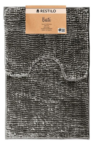 Temno sive kopalniške preproge v kompletu 2 ks za WC 80x50 cm Bati – Restilo
