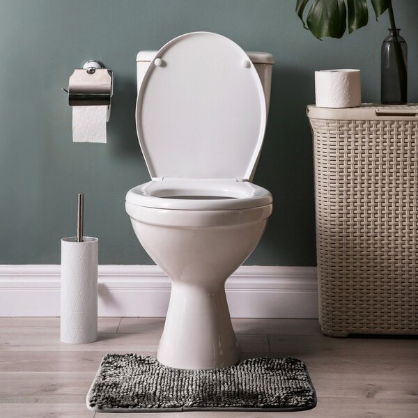 Temno sive kopalniške preproge v kompletu 2 ks za WC 80x50 cm Bati – Restilo