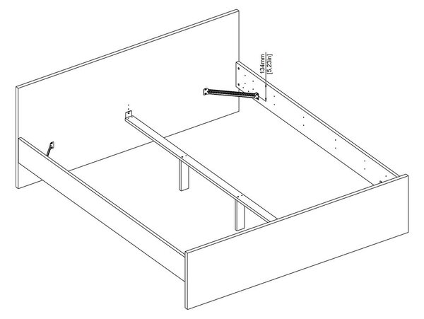 Zakonska postelja v hrastovem dekorju brez letvenega dna 180x200 cm v naravni barvi Naia – Tvilum