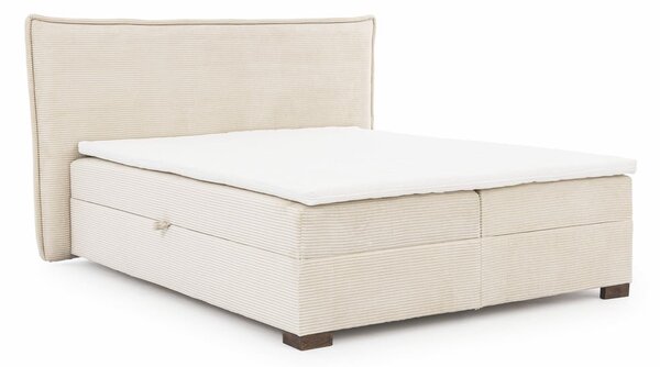 Bež boxspring postelja s prostorom za shranjevanje 160x200 cm Lysa – Ropez