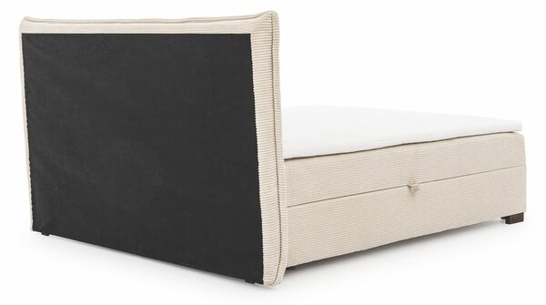 Bež boxspring postelja s prostorom za shranjevanje 160x200 cm Lysa – Ropez