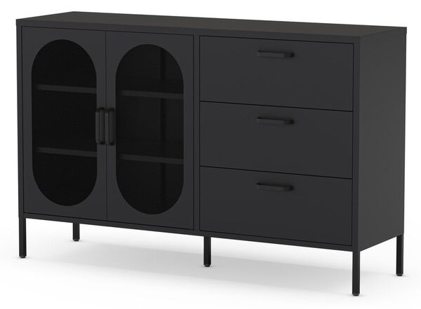 Črna komoda 140x90 cm Diora – Marckeric