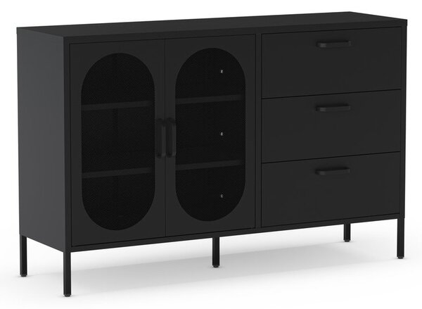 Črna komoda 140x90 cm Diora – Marckeric
