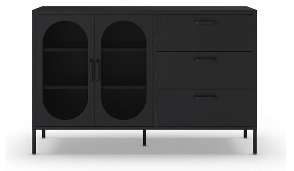 Črna komoda 140x90 cm Diora – Marckeric