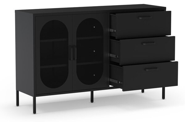 Črna komoda 140x90 cm Diora – Marckeric